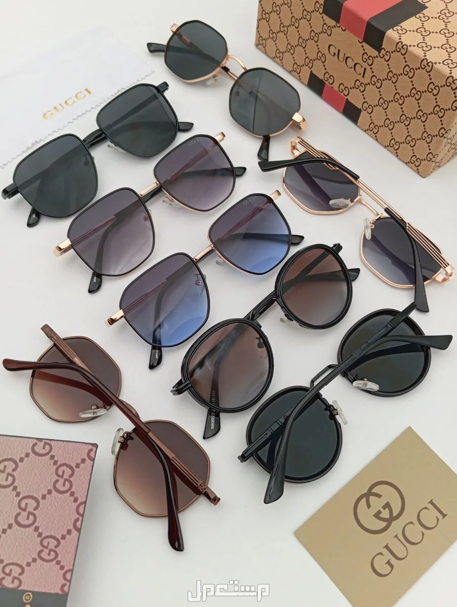 نظارات شمسية من ماركه قوتشي  مع جميع الملحقات السعر 110 ريال
