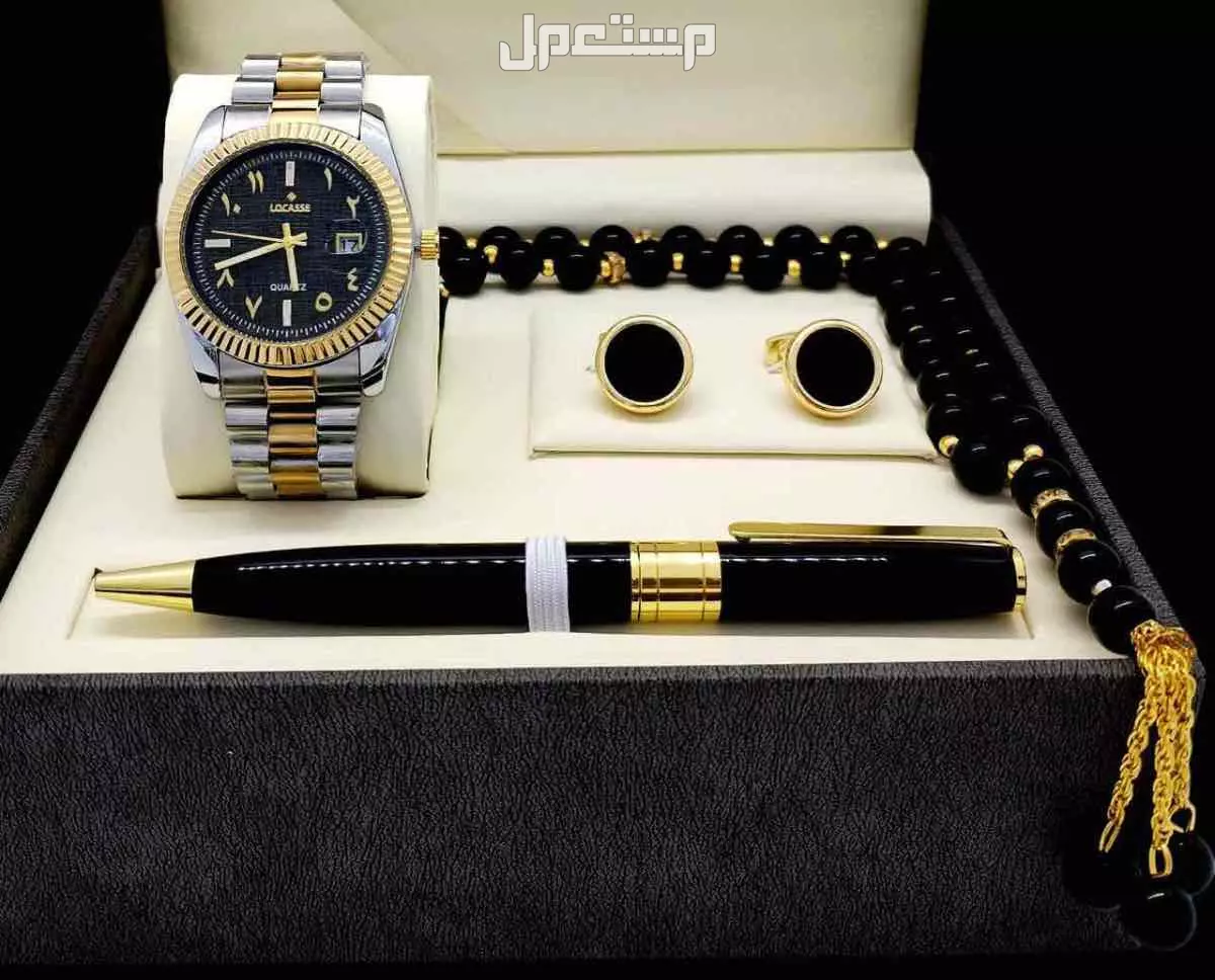 طقم ساعة وقلم وكبك وسبحة رجالي