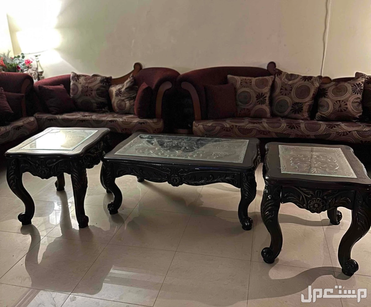 طقم 3 طاولات ضيافه خشب للبيع على السوم