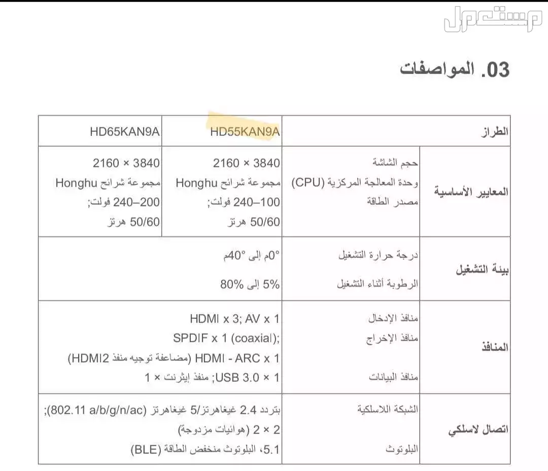 للبيع تلفزيون هواوي فيجن S55 بحاله ممتازه