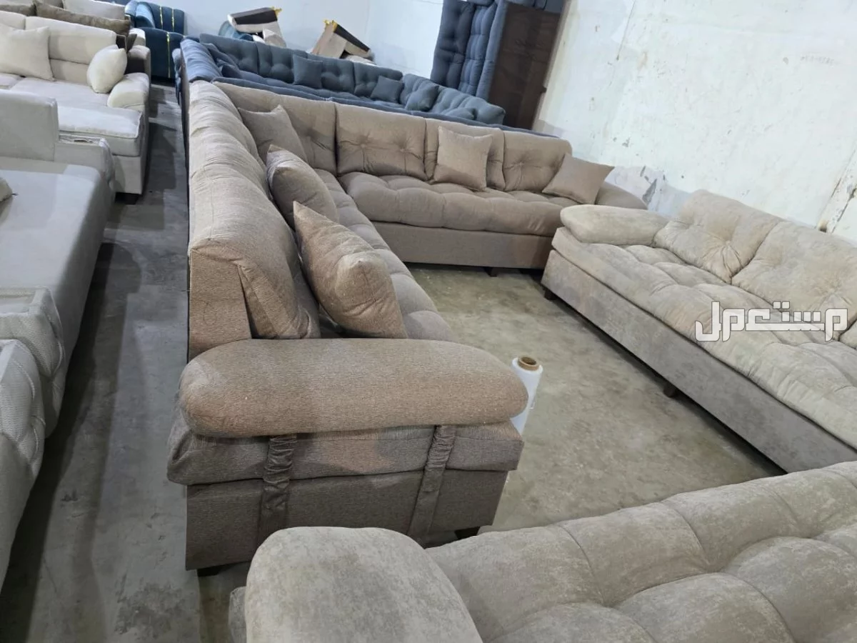 كنب جديد جاهز جميع الالوان بالرياض اطقم حرف ال و7اشخاص مع التوصيل بالرياض 0503414722