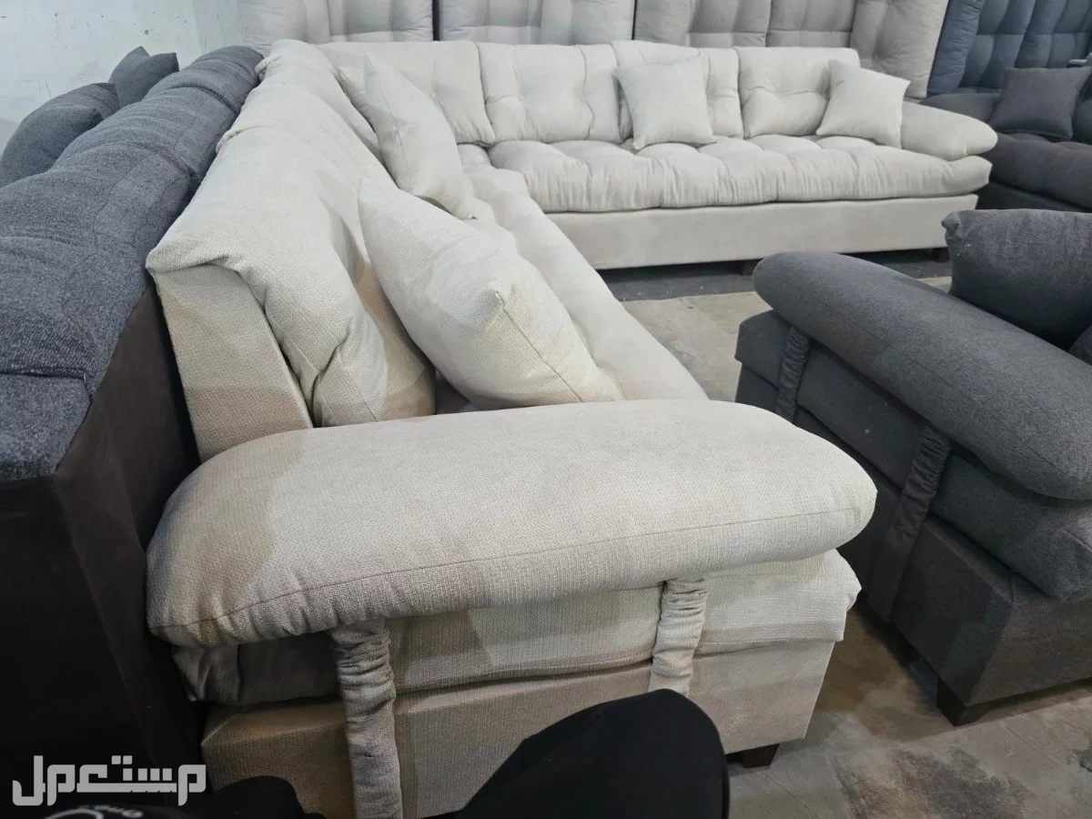 كنب جديد جاهز جميع الالوان بالرياض اطقم حرف ال و7اشخاص مع التوصيل بالرياض 0503414722