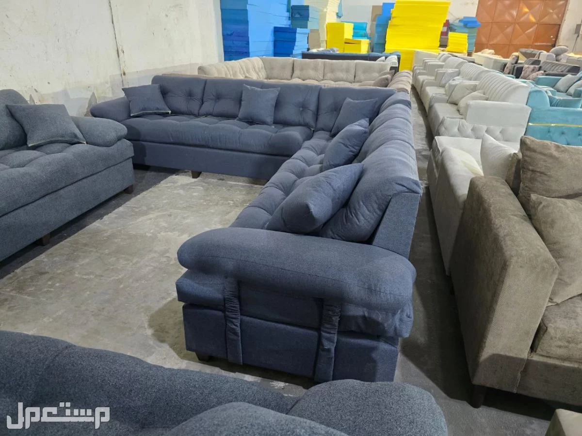 كنب جديد جاهز جميع الالوان بالرياض اطقم حرف ال و7اشخاص مع التوصيل بالرياض 0503414722