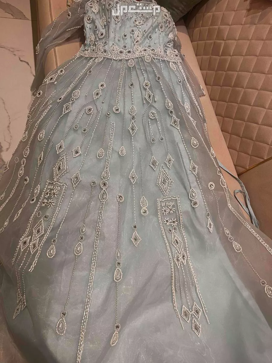 فستان  سهره 800 الون سماوي فخامه الفستان جميل