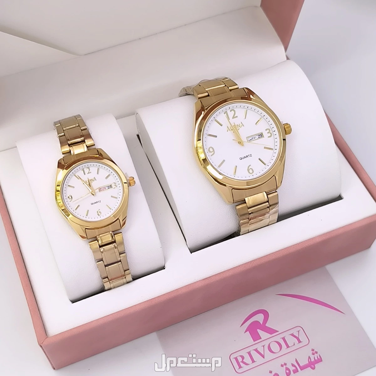 *جديدنا أطقم زوجية كابلز🌹* *ساعه رجالي استيل*   *ساعه نسائي استيل*    *كيس وعلبه وكرت*  *ضمان سنه مويه مكينة بطاريه*  *السعر  150ريال*