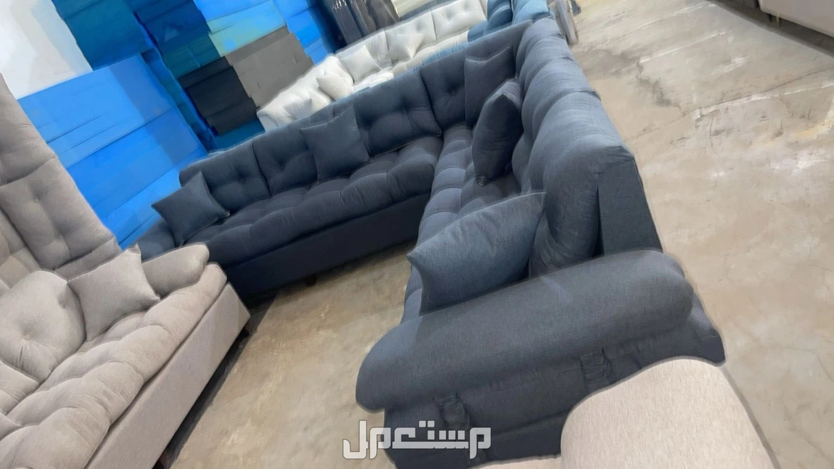 كنب جديد جاهز جميع الالوان بالرياض اطقم حرف ال و7اشخاص مع التوصيل