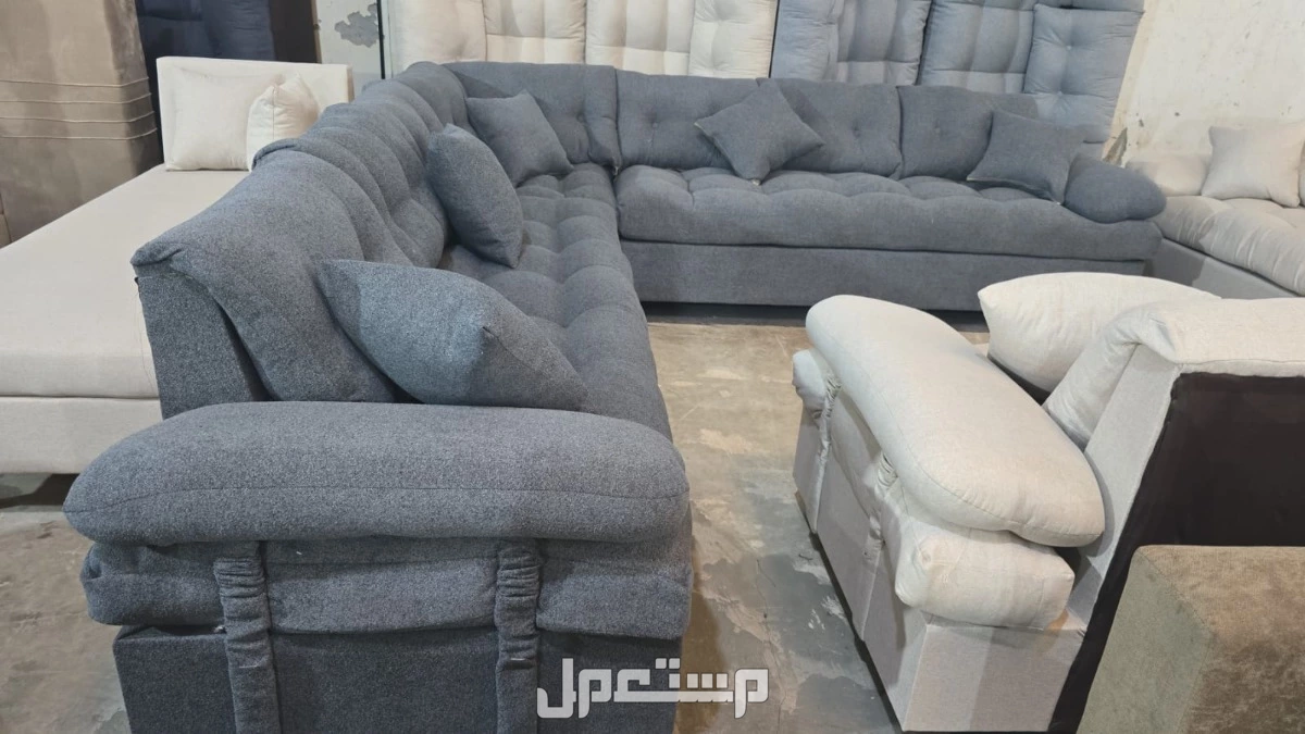 كنب جديد جاهز جميع الالوان بالرياض اطقم حرف ال و7اشخاص مع التوصيل