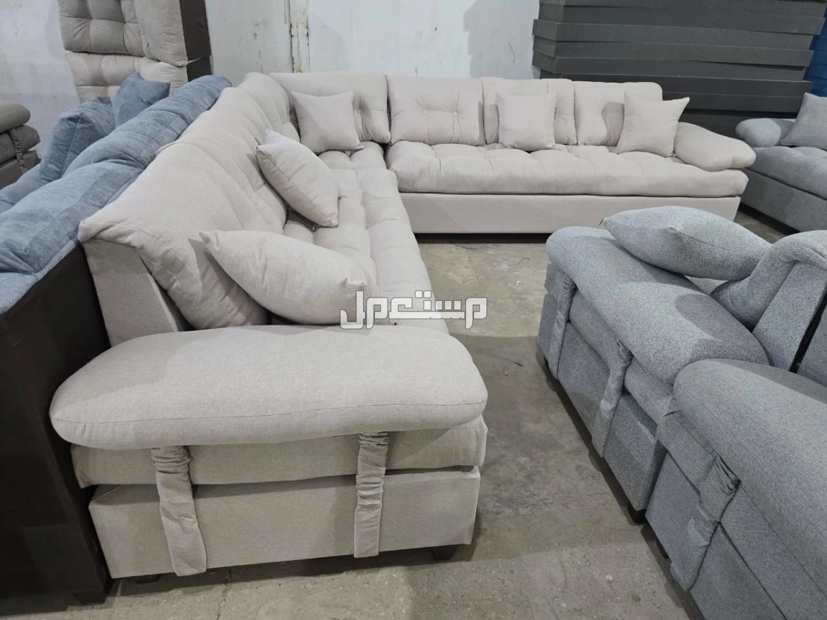 كنب جديد جاهز جميع الالوان بالرياض اطقم حرف ال و7اشخاص مع التوصيل