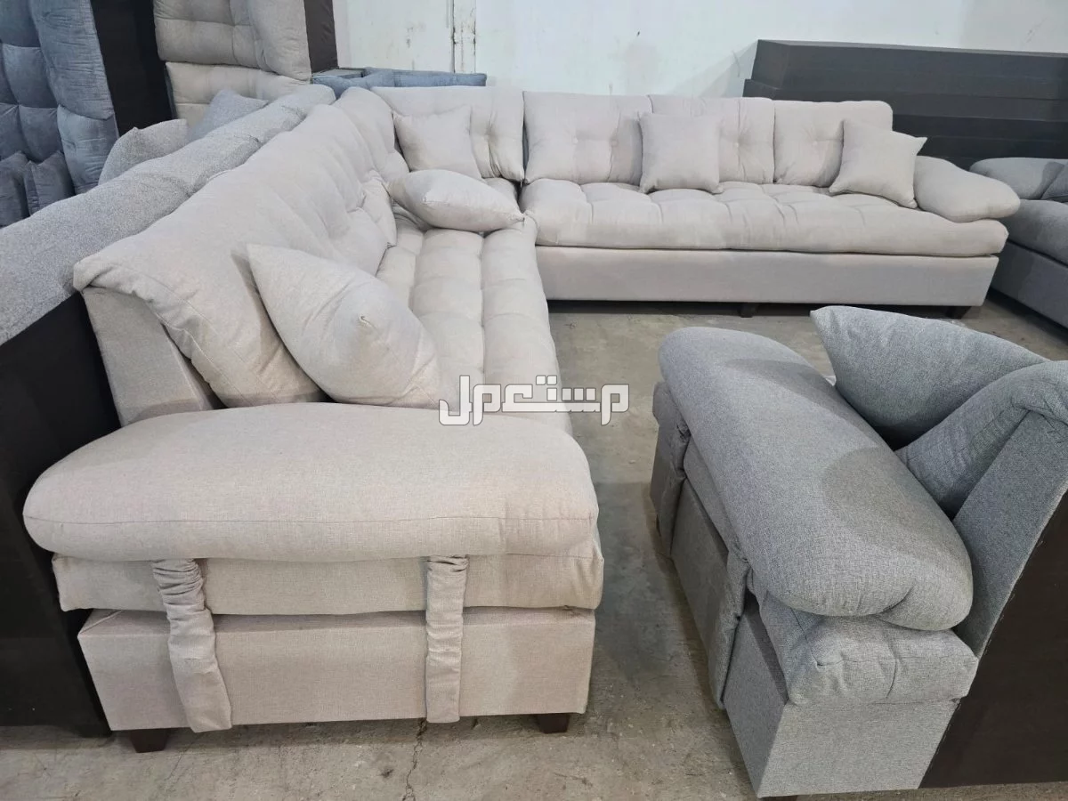 كنب جديد جاهز جميع الالوان بالرياض اطقم حرف ال و7اشخاص مع التوصيل