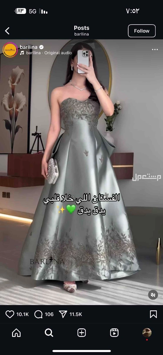فستان من بارلينا جديد لم يكن مقاسي