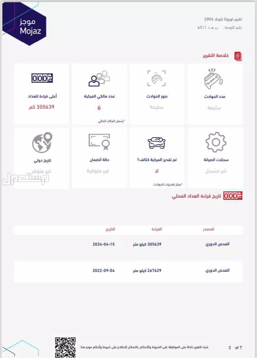 للبيع تويوتا كورلا 2006 نص فل بودي وكاله