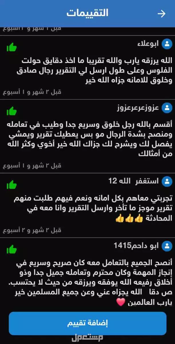 تقرير موجز فوري وسريع اقل سعر  من التطبيق
