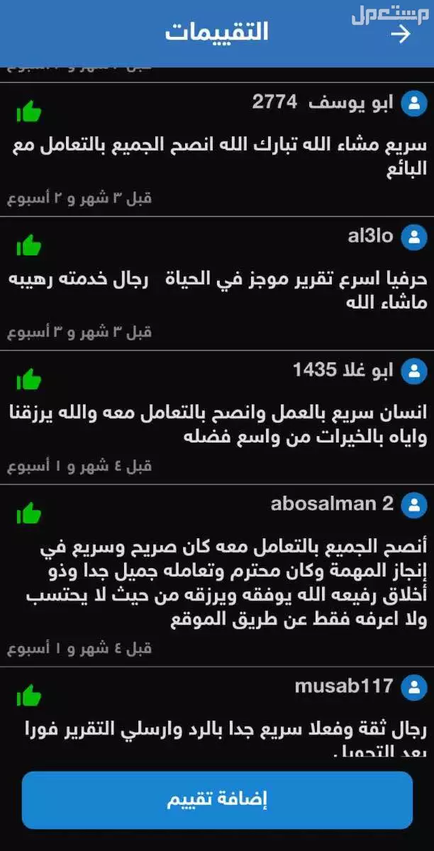 تقرير موجز فوري وسريع اقل سعر  من التطبيق