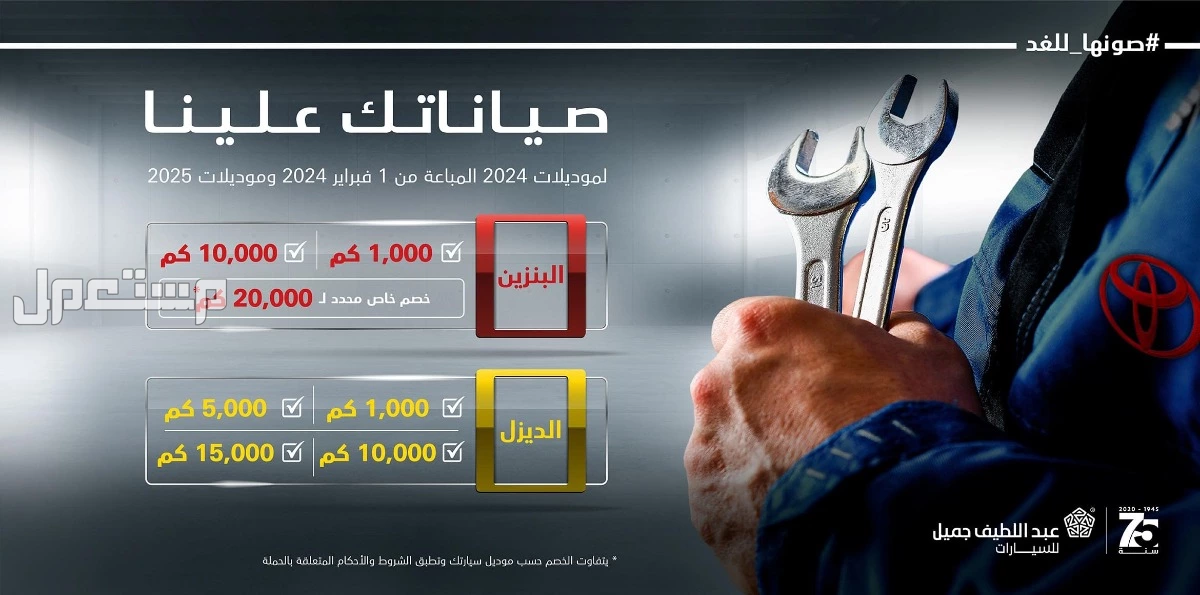 جدول صيانة تويوتا برادو 2025 وأسعار قطع الغيار: دليل شامل صيانة عبداللطيف جميل تويوتا برادو 2025