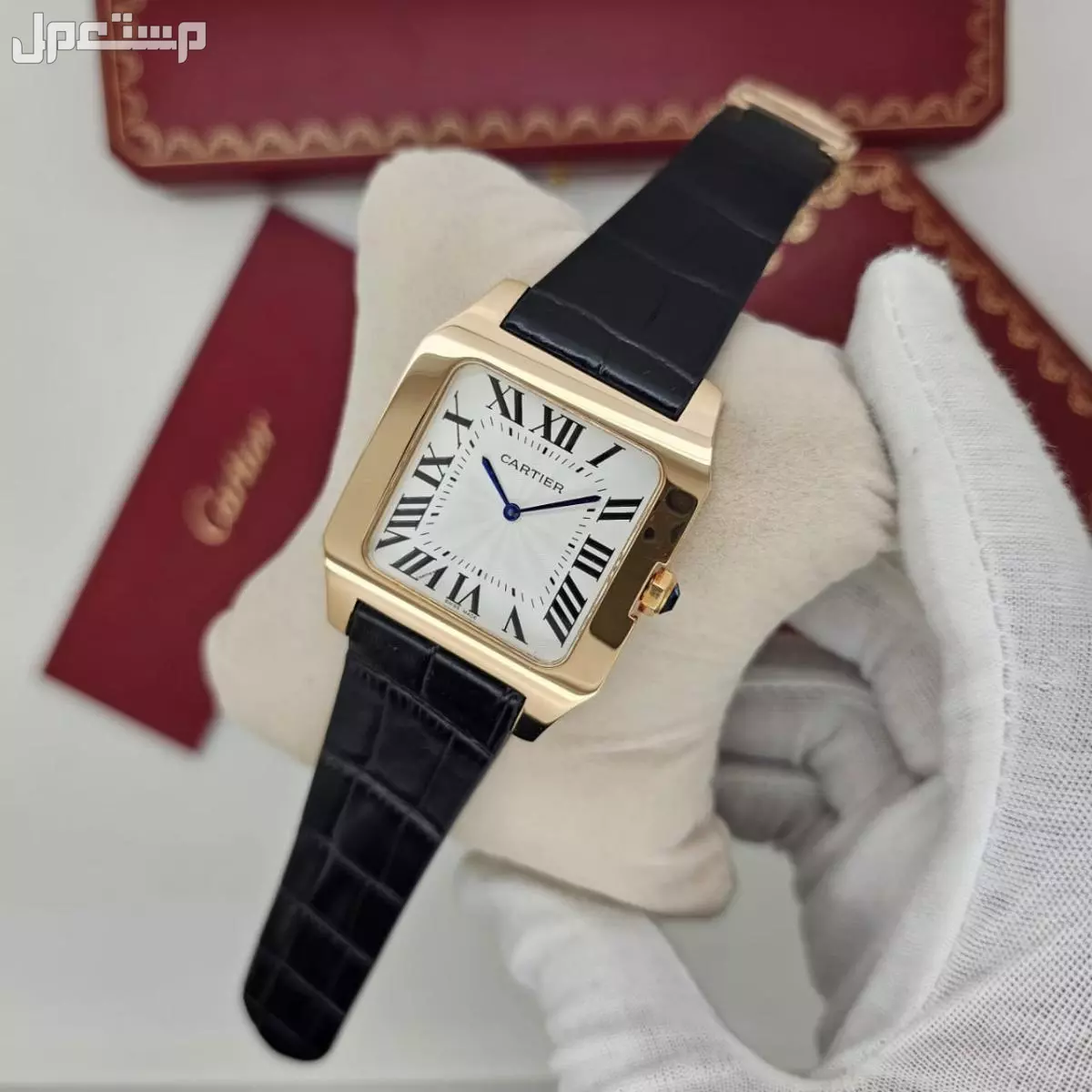 ساعة كارتير سانتوس جلد كوبي ماستر كوالتي