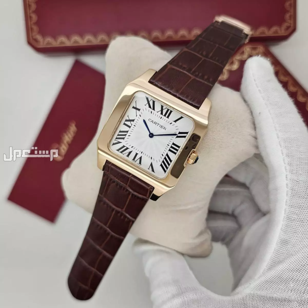 ساعة كارتير سانتوس جلد كوبي ماستر كوالتي