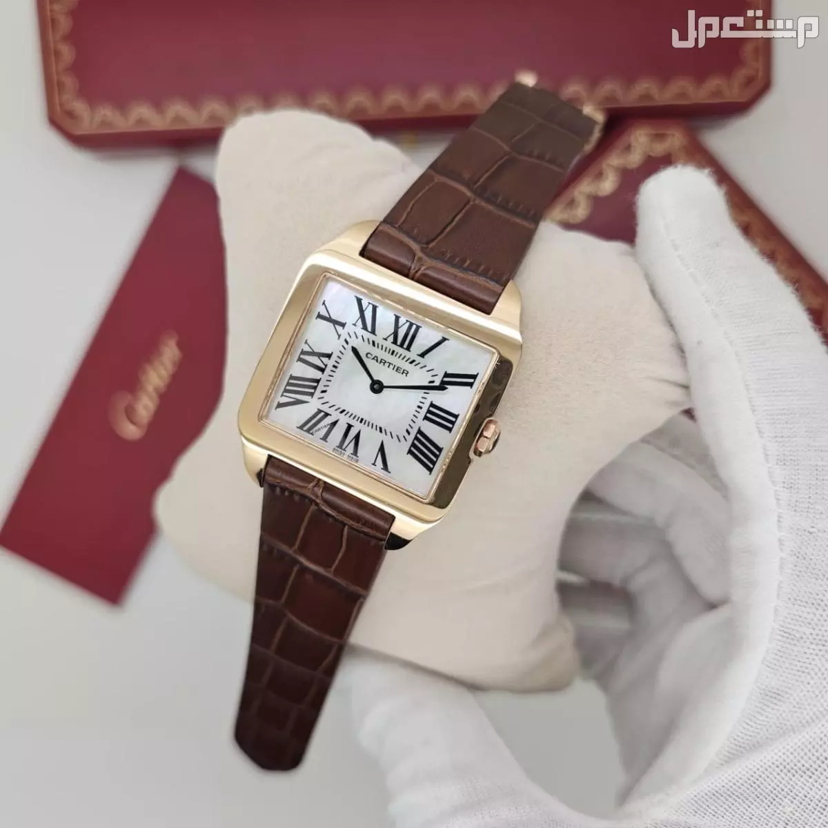 ساعة كارتير سانتوس جلد كوبي ماستر كوالتي