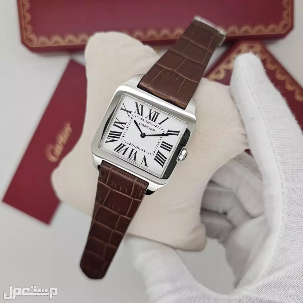 ساعة كارتير سانتوس جلد كوبي ماستر كوالتي