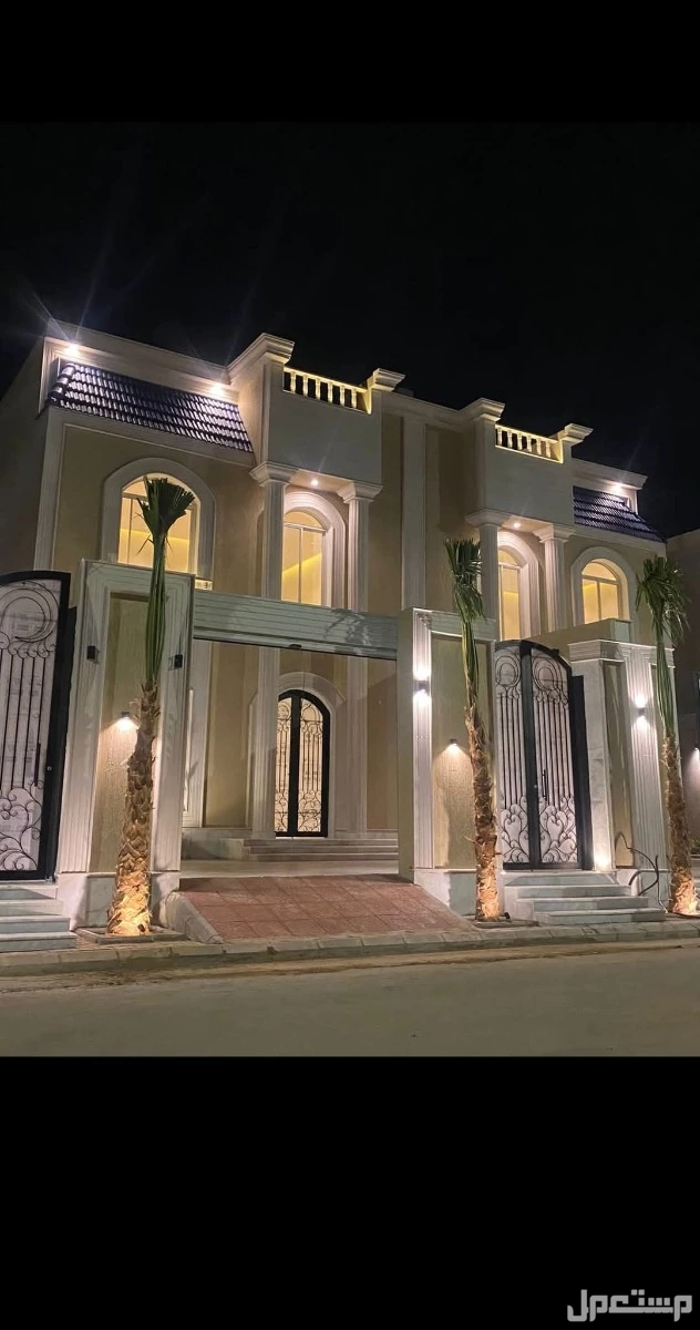 نحن مؤسسة الابتكار للاحسن للتشطيبات الحديثه واجهة الفلا من الخارج مع الاضائه المتناسق مع الوجهه
