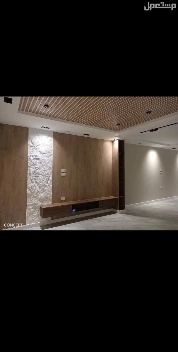 نحن مؤسسة الابتكار للاحسن للتشطيبات الحديثه ديكور الشاشه بالمسات بسيطه تريح الاعصاب للنظر مع الاستمتاع بالمشاهده