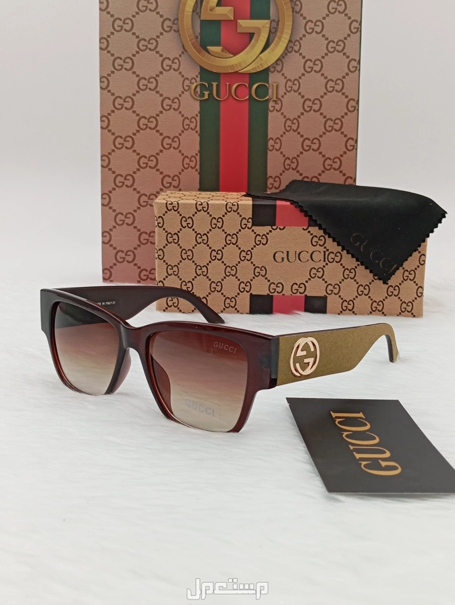 نظارات شمسية من ماركه قوتشي  مع جميع الملحقات السعر 100 ريال