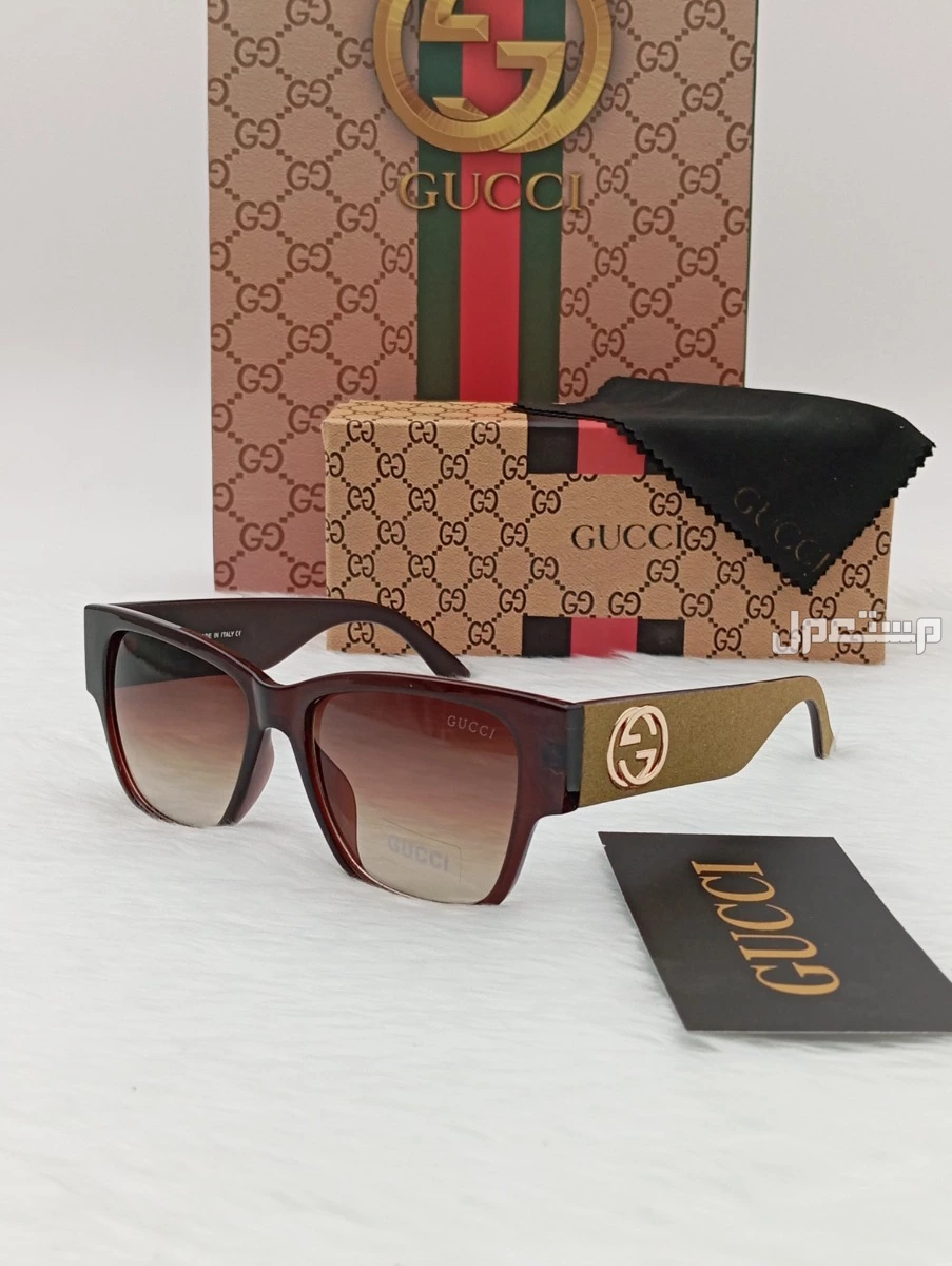 نظارات شمسية من ماركه قوتشي  مع جميع الملحقات السعر 110 ريال