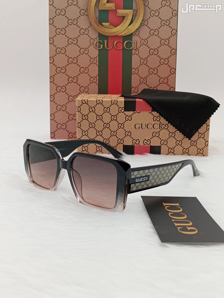 نظارات شمسية من ماركه قوتشي  مع جميع الملحقات السعر 110 ريال