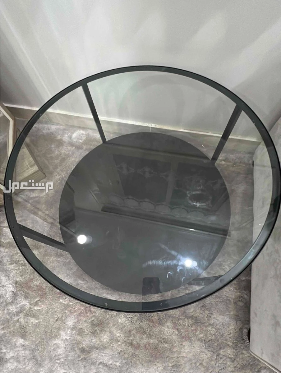 طاولة قهوة اسود بني زجاج 75سم.