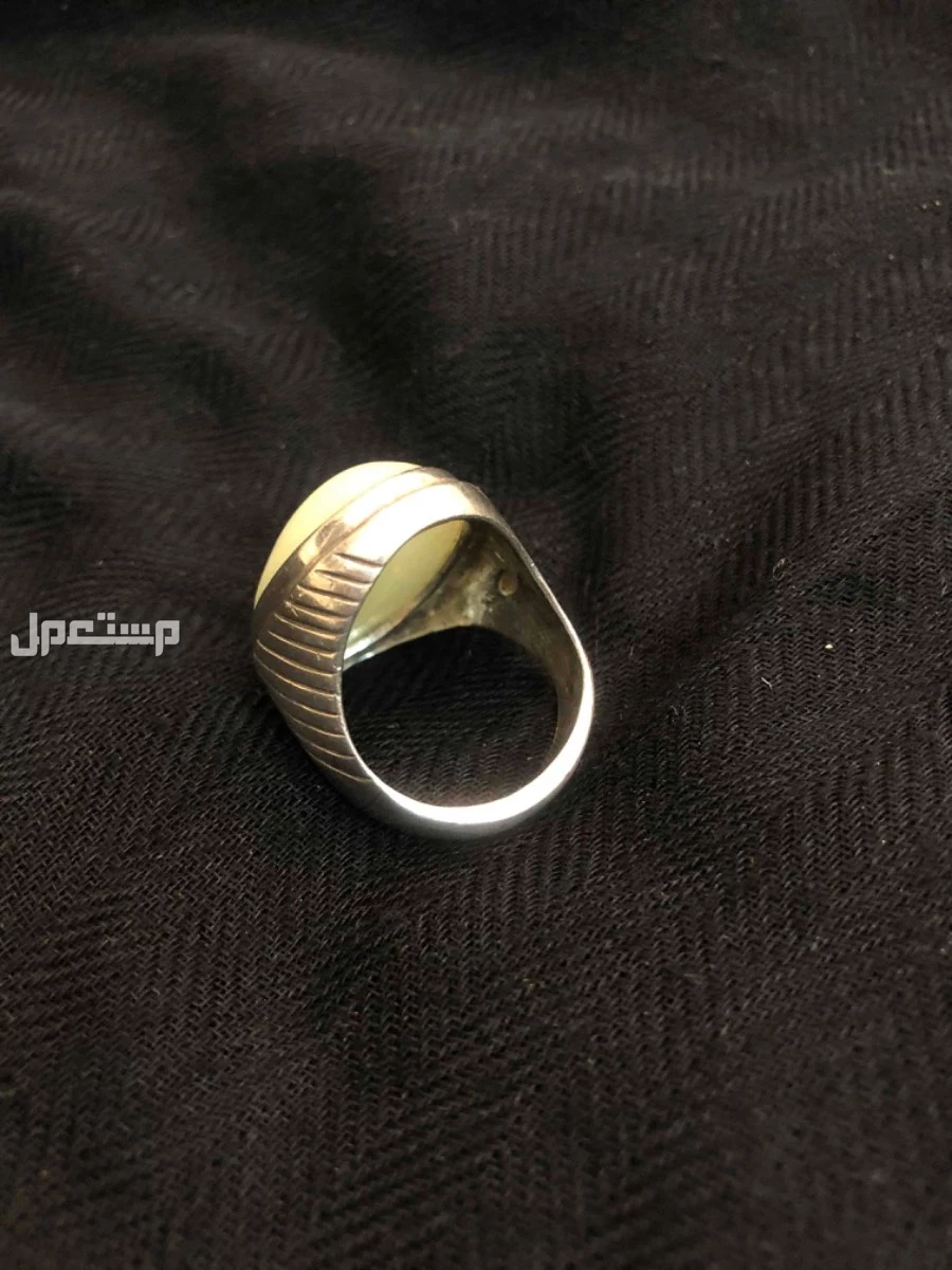 خاتم رجالي فضة بحجر فسفوري مضيء