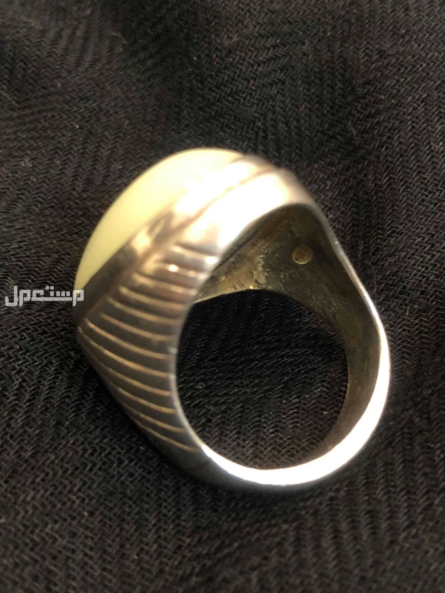 خاتم رجالي فضة بحجر فسفوري مضيء