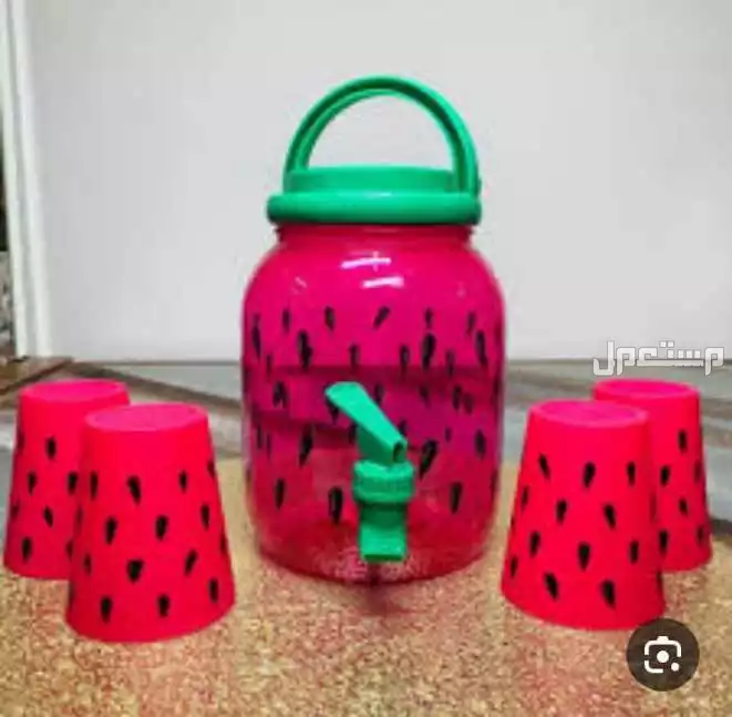 • ديسبنسر للعصير + 4 اكواب للعصير ديزاين Watermelon 2.5 Liter في بدر بسعر 10 جنيه مصري