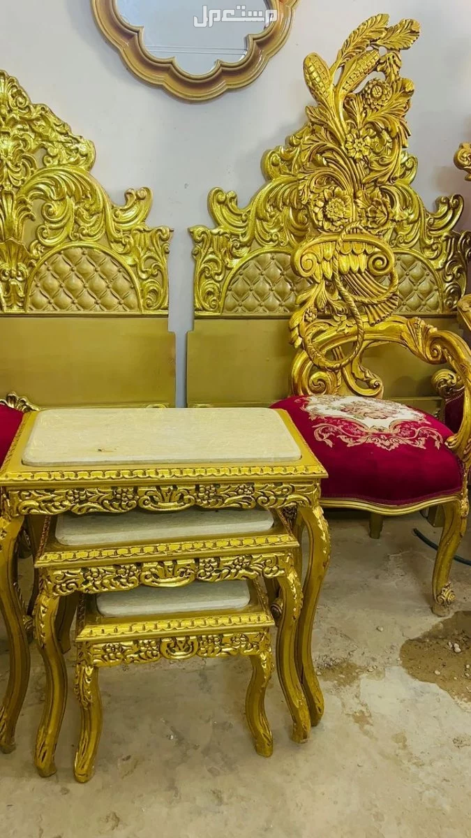 دنقلا  غرف استقبال سراير عرض 100 وطقم ترابيز وكرسيين بسعر مليار م950