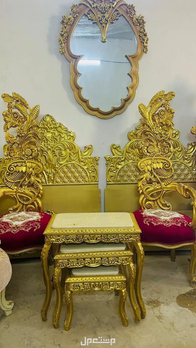 دنقلا  غرف استقبال سراير عرض 100 وطقم ترابيز وكرسيين بسعر مليار م950