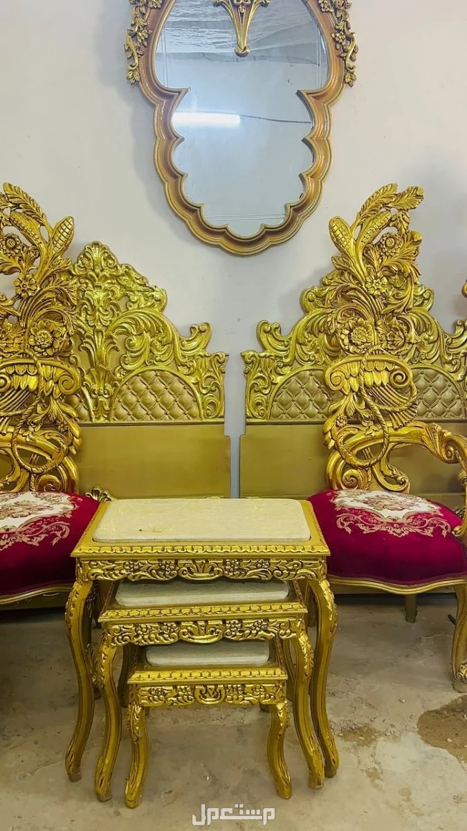 دنقلا  غرف استقبال سراير عرض 100 وطقم ترابيز وكرسيين بسعر مليار م950