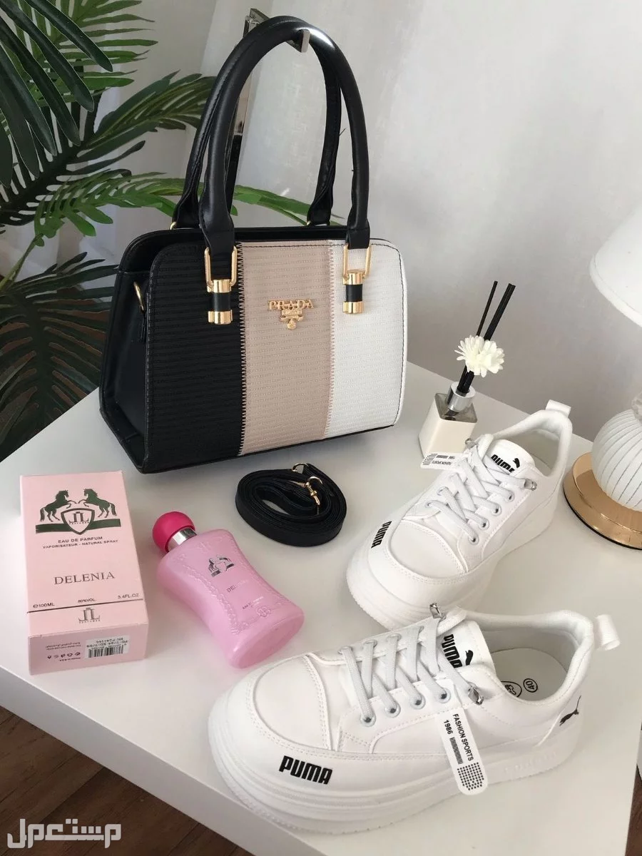 طقم شنطة وشوز ماركات مع عطر ماركات