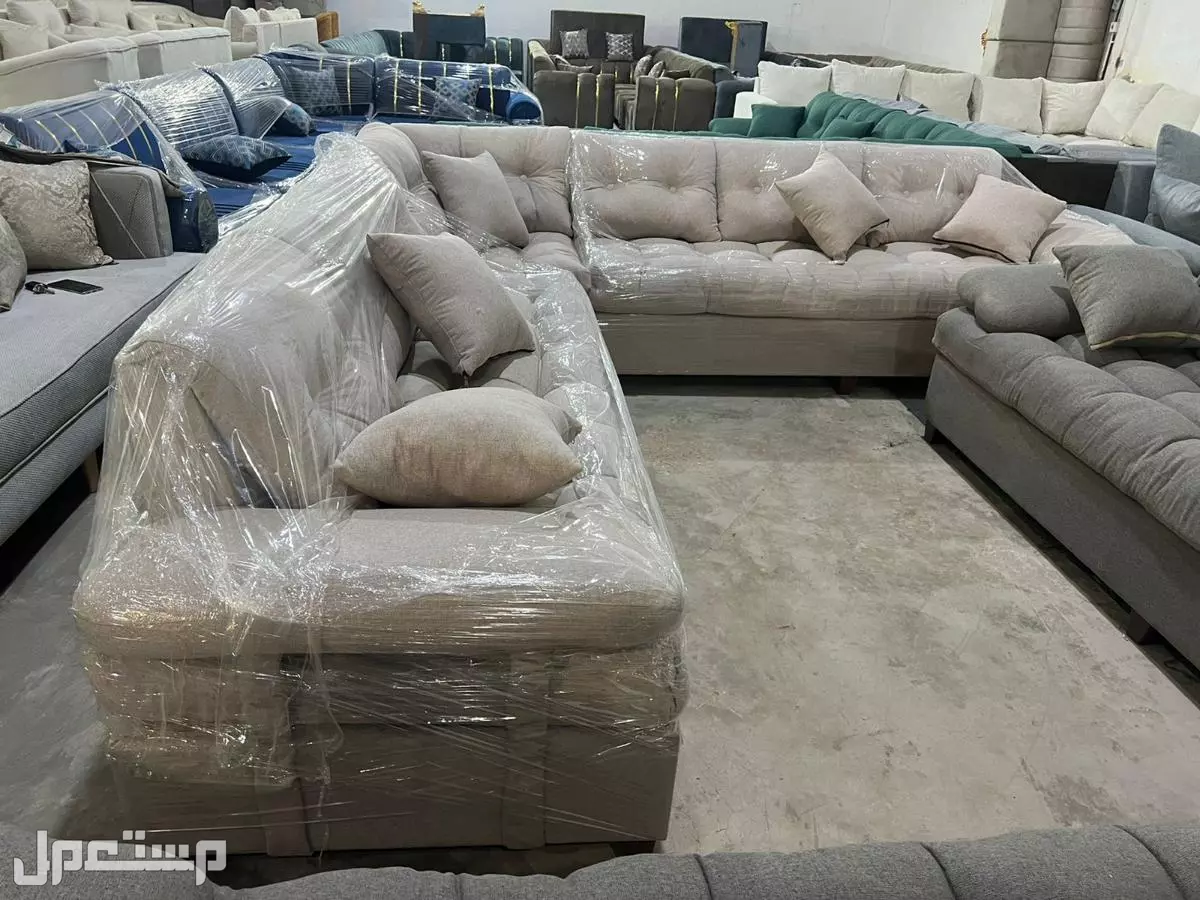 كنب جديد جاهز جميع الالوان بالرياض اطقم حرف ال و7اشخاص مع التوصيل بالرياض