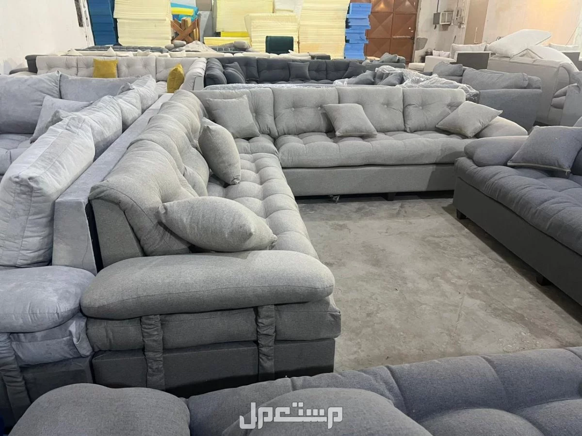 كنب جديد جاهز جميع الالوان بالرياض اطقم حرف ال و7اشخاص مع التوصيل بالرياض