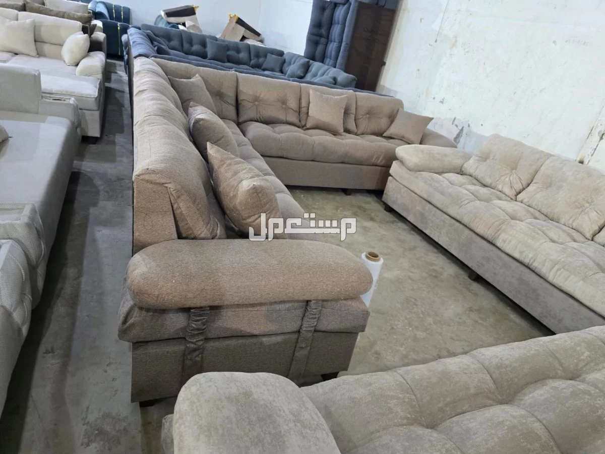 كنب جديد جاهز جميع الالوان بالرياض اطقم حرف ال و7اشخاص مع التوصيل بالرياض
