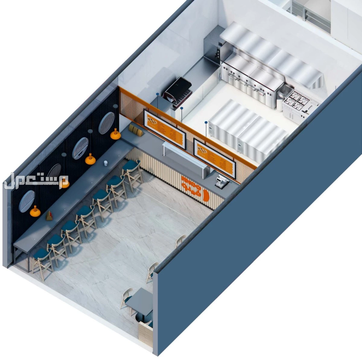 مقاولات تصميم وتنفيذ الكافيهات والمطاعم وجميع المحلات التجارية تسليم مفتاح