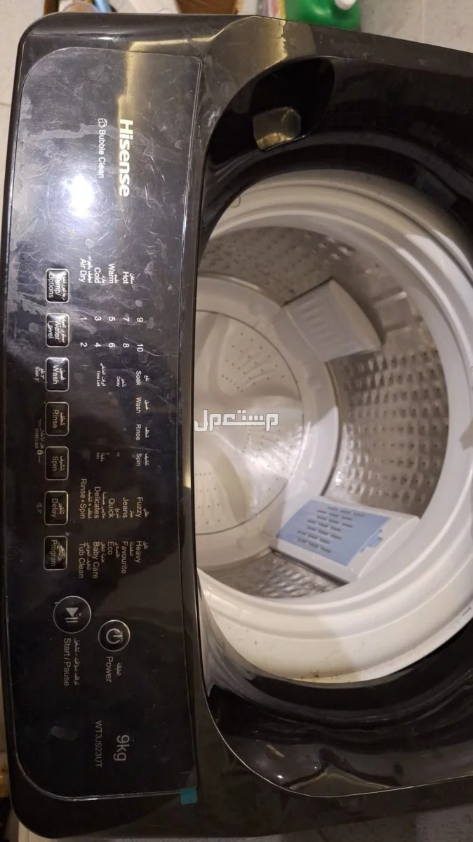 غساله فول اتوماتيك استعمال خفيف جدااا  Hisense 9 kg شبه جديدة بضمان