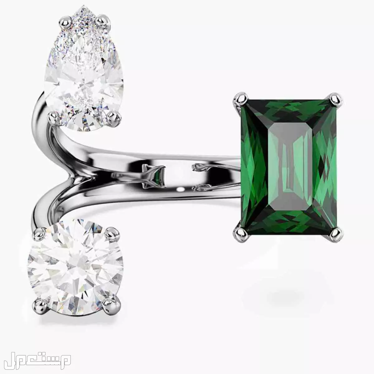 للبيع - خاتم وسوار  مجموعة Swarovski Millenia باللون الأخضر (Emerald Green)