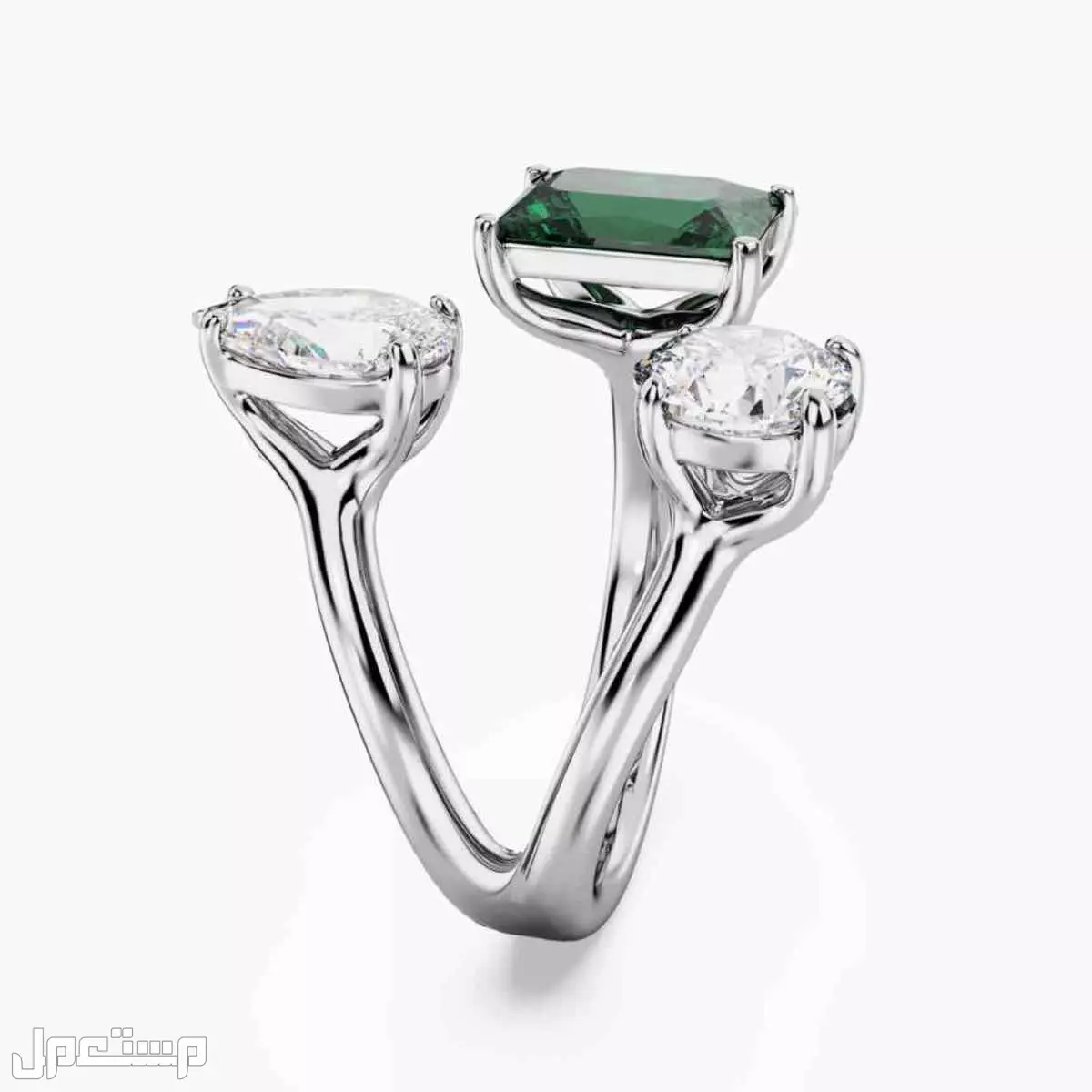 للبيع - خاتم وسوار  مجموعة Swarovski Millenia باللون الأخضر (Emerald Green)