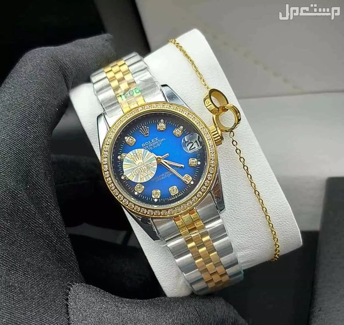 ساعات رولكس نسائي مع اسوارة درجة اولي