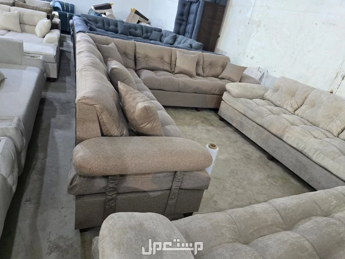 كنب جديد جاهز جميع الالوان بالرياض اطقم حرف ال و7اشخاص مع التوصيل بالرياض 0503414722