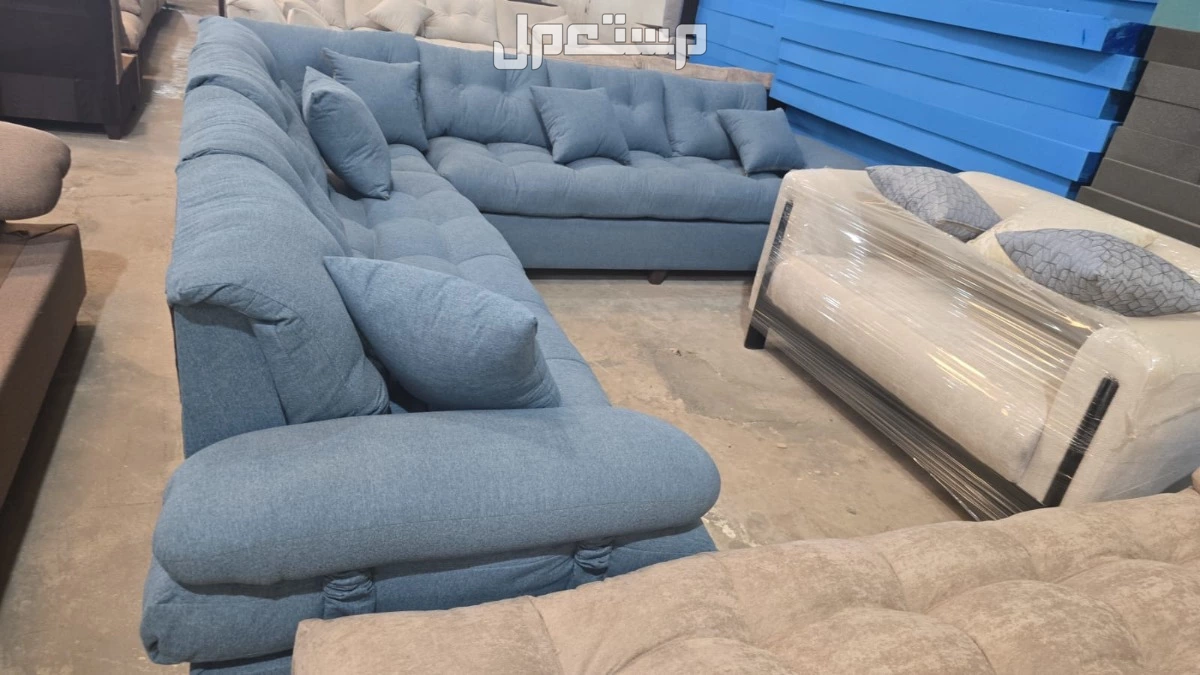 كنب جديد جاهز جميع الالوان بالرياض اطقم حرف ال و7اشخاص مع التوصيل بالرياض 0503414722