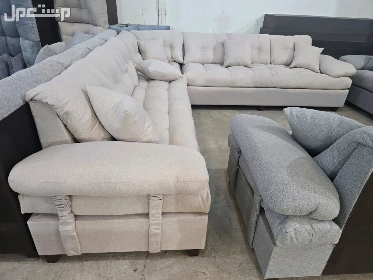 كنب جديد جاهز جميع الالوان بالرياض اطقم حرف ال و7اشخاص مع التوصيل بالرياض 0503414722