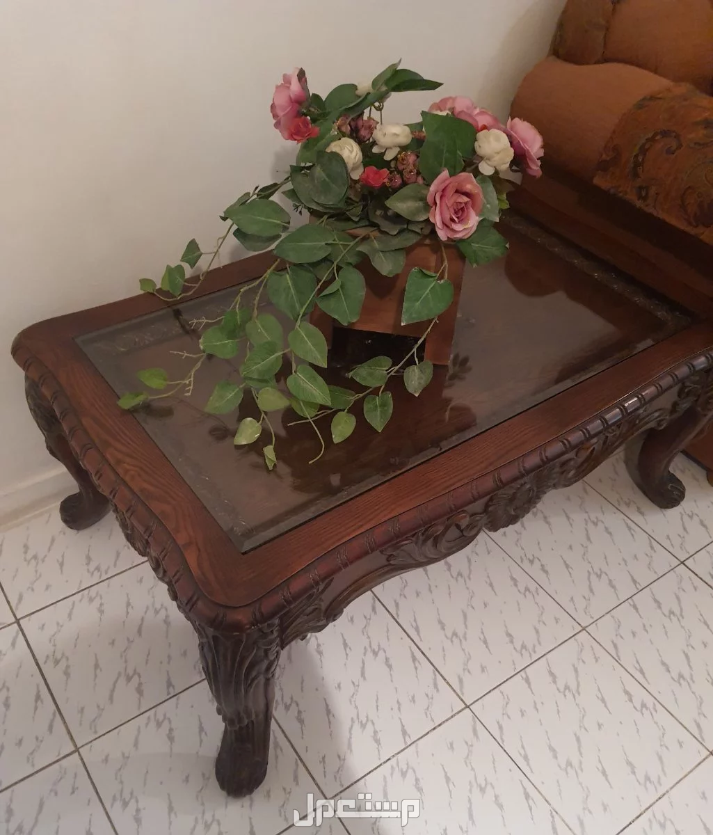 طاولة ضيوف صالون أو مجلس فخمة خشب بني أمريكي