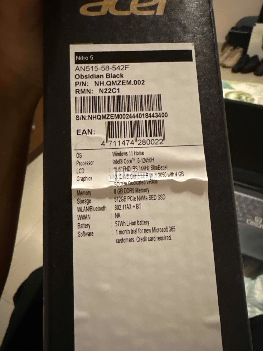 لابتوب Acer Nitro 5 ماركة إيسر في الرياض بسعر ألفين ريال سعودي