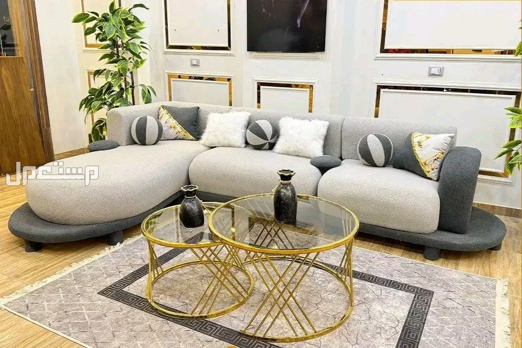 الركن  التريندي 👑   خشب زان احمر  سفنجات38  قماش كتان   بوف كبير في حي العجوزة