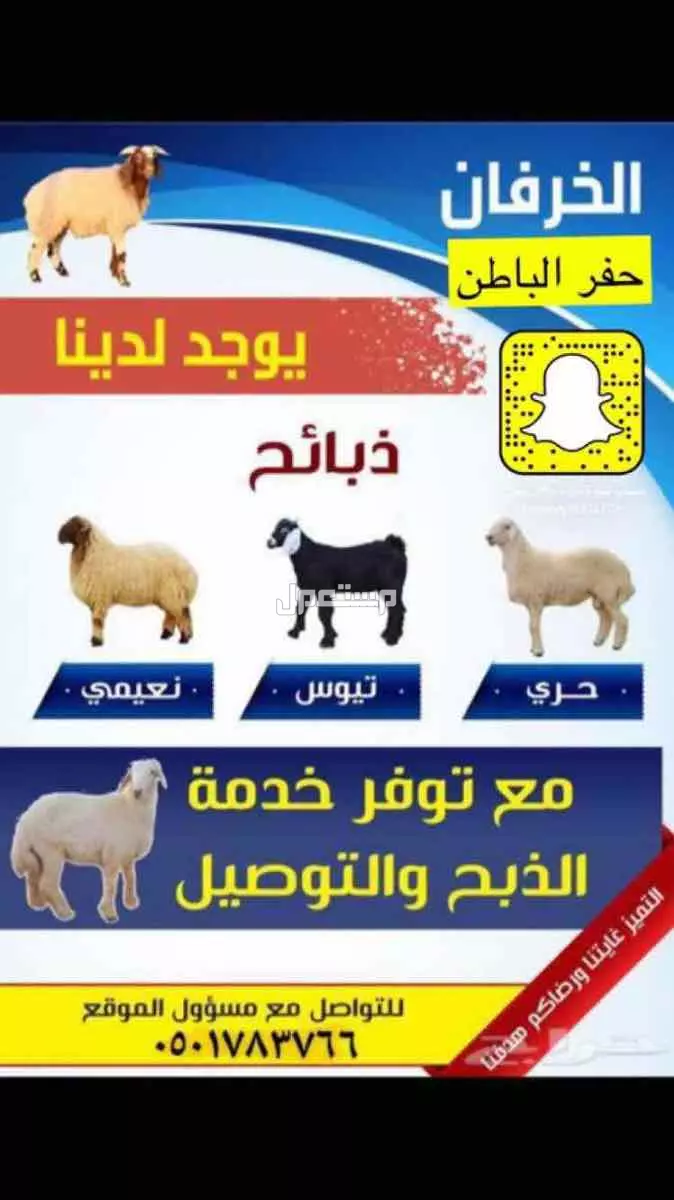 للبيع ذبايح نعيم العمر 6 شهور وطالع ب 1500